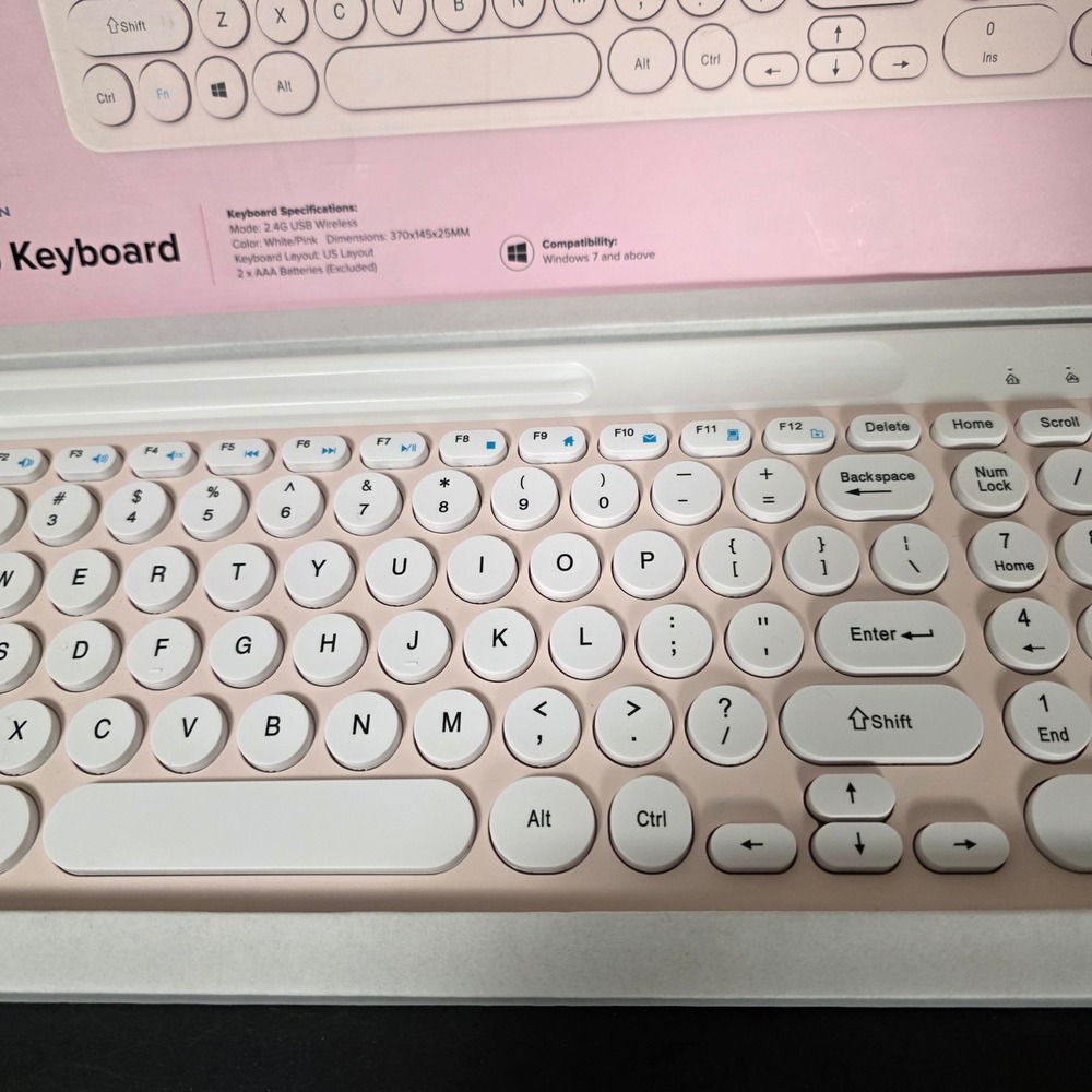 TechRebellion Wireless Desktop Keyboard Retro Round Key Student Tech Open Box - Picture 5 of 9